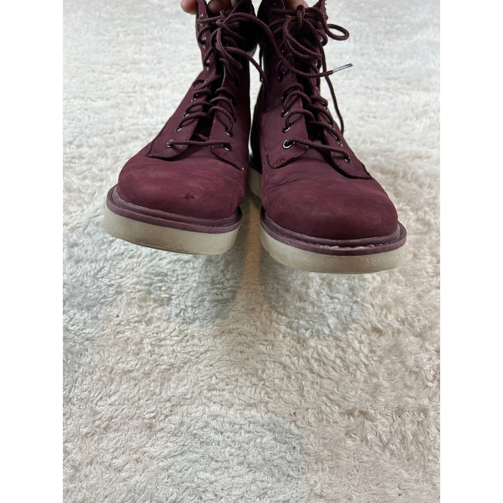 Timberland Kenniston Burgundy Snakeskin accent ankle Boots Size 8 - Picture 5 of 9